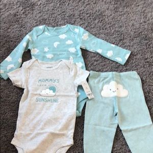 Mix and match onesies with cloud pajamas